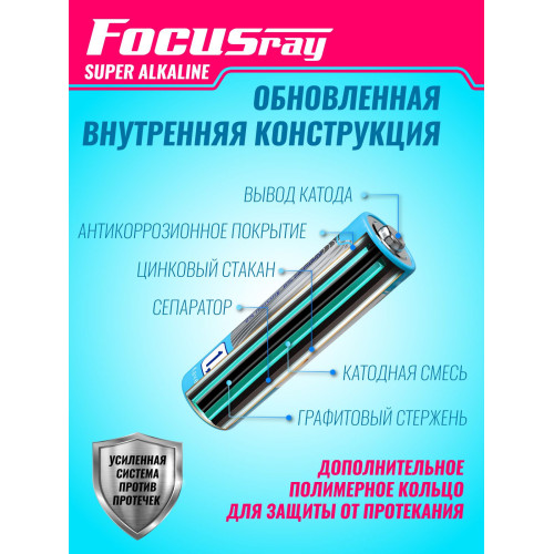Батарейка FOCUSray LR6/BOX10 Super Alkaline АА 1/24/48