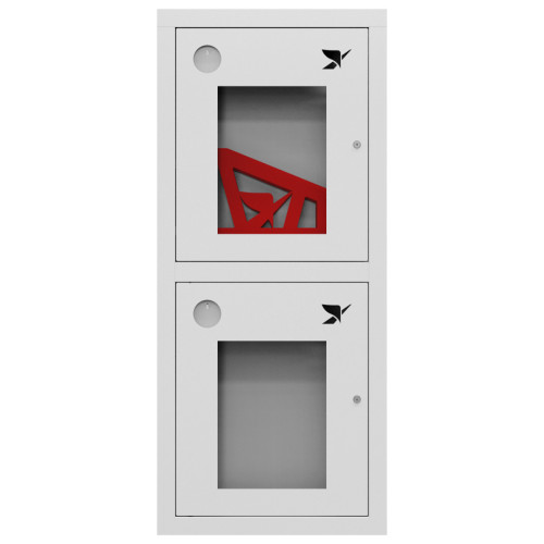 Шкаф пожарный ШП-К-О-Пульс-320 ВОБ левый с почтовым замком (встроенный, открытый, белый)