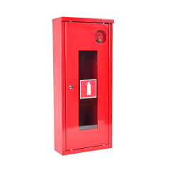 Шкаф для огнетушителя ШПО-107 НОК ПУЛЬС правый угловой (навесной, открытый, красный)