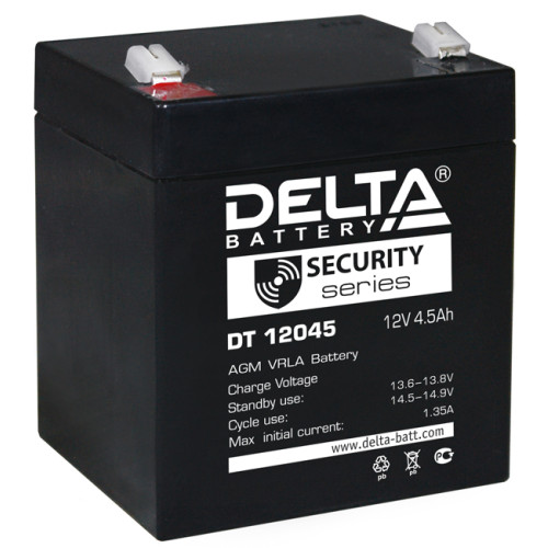 Аккумуляторная батарея Delta DT 12045 (12В 4,5Ач) 90х70х107 мм