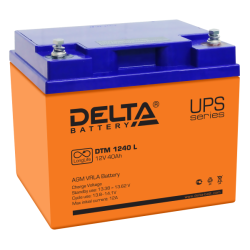 Аккумуляторная батарея Delta DTM 1240 L (12В 40Ач) 198х166х170 мм